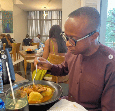Sunmbo Adeoye's husband treats her to a special Mother's Day dinner, honours her mum