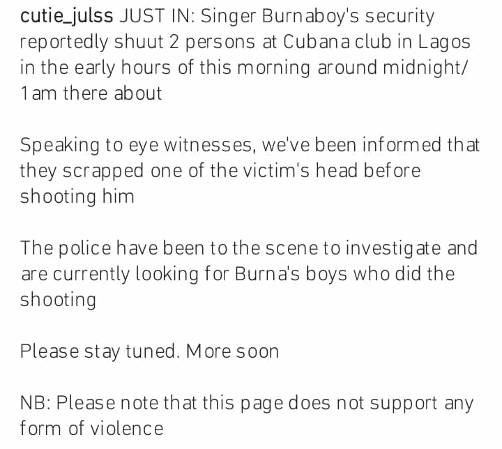 Burna Boy's security