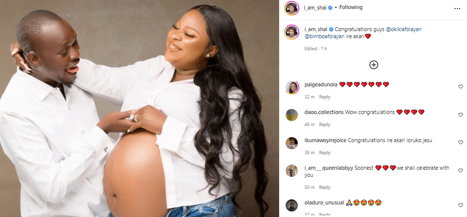 Seyi Edun reacts as Bimbo Afolayan's childbirth overshadows her birthday celebration