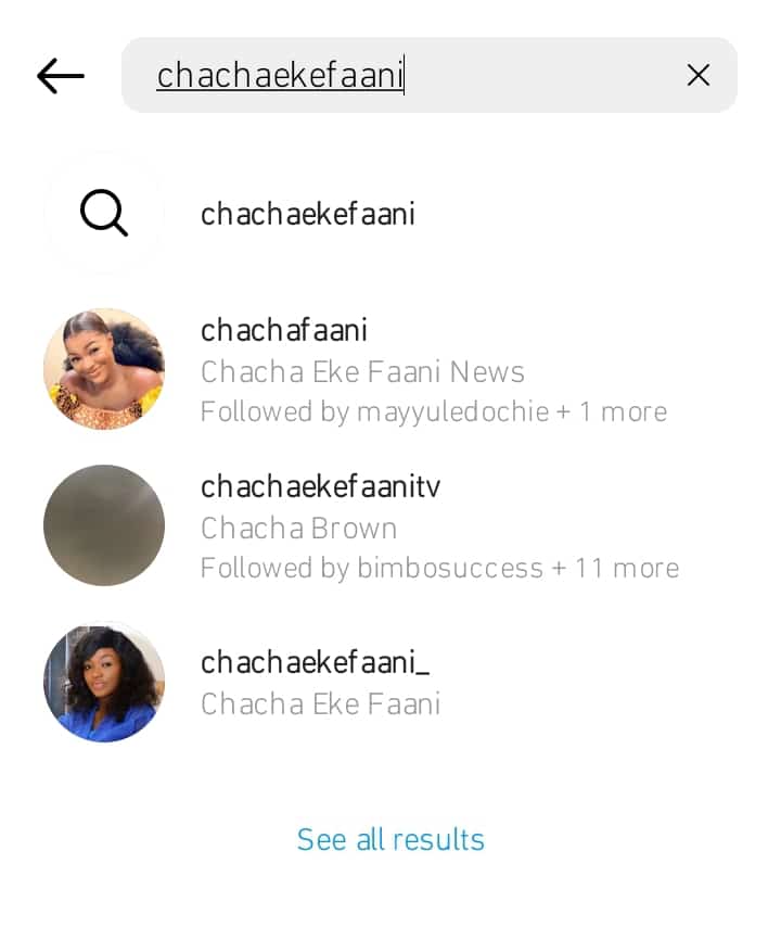 Chacha Eke deactivates Instagram page