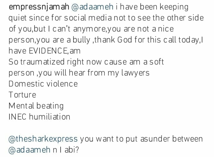 Empress Njamah calls out Ada Ameh