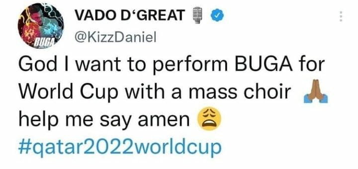 Kizz Daniel prays