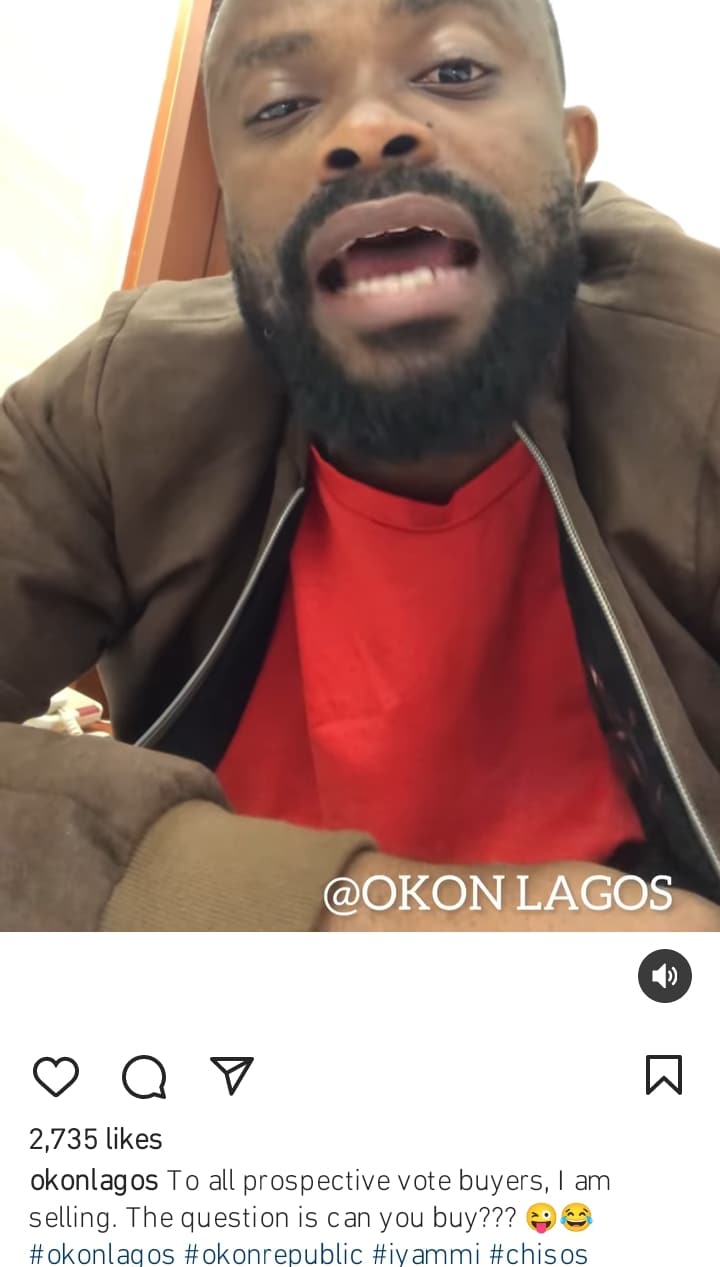 Okon Lagos sells his vote