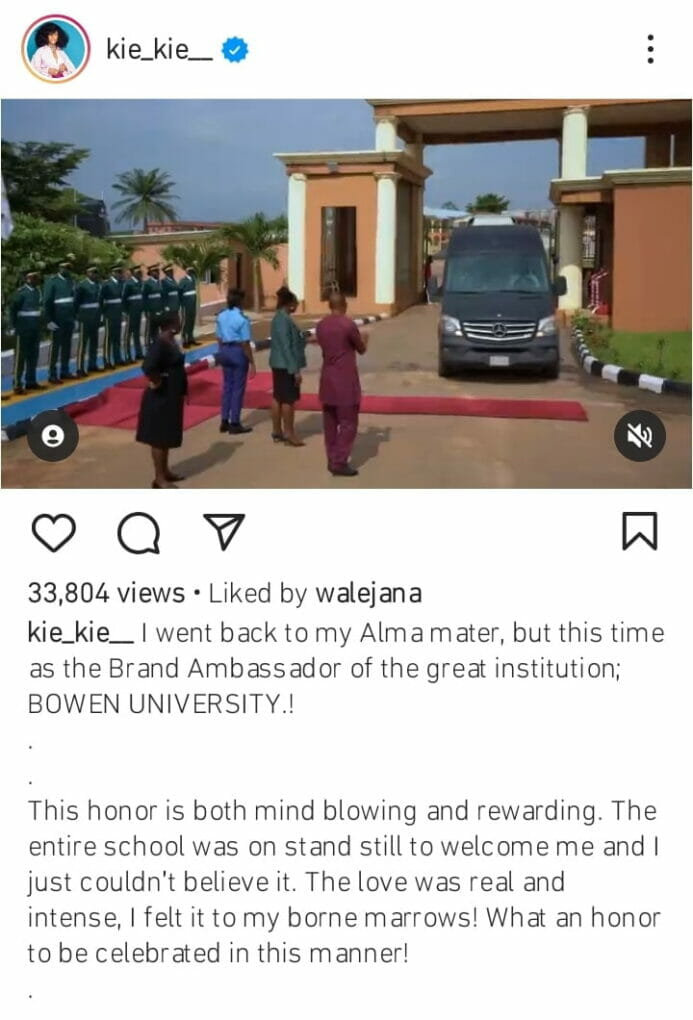 Kie Kie becomes Bowen University ambassador