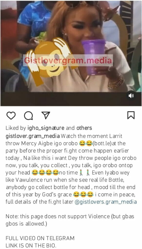 Mercy Aigbe and Larrit fight