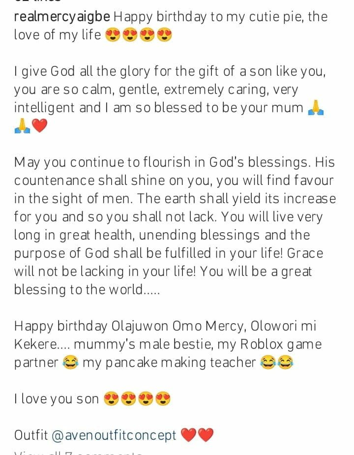 Mercy Aigbe celebrates son