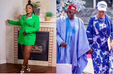 Eniola Badmus shows support for Bola Tinubu and wife