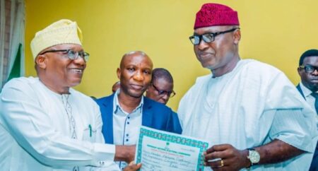 Oyebanji receive Certificate of Return
