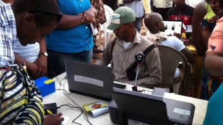 INEC officials registering people