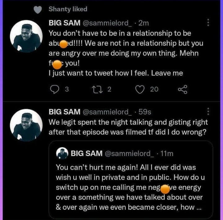 Sammie calls out Angel
