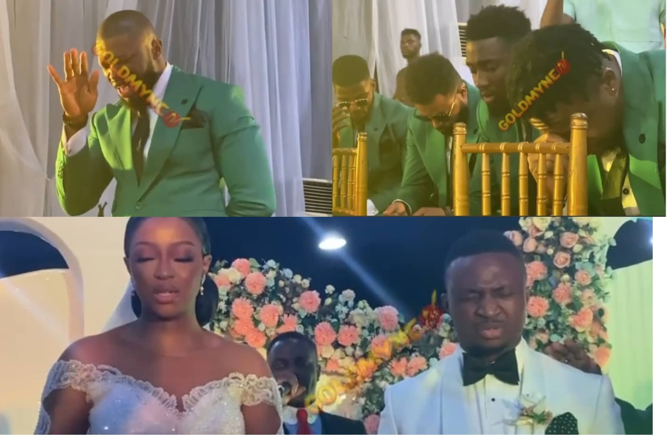 Stan Nze, footballers Onazi, Iheanacho, others emotionally pray for Funny  Bone and wife at his white wedding ceremony (Photos and Video) - Kemi Filani