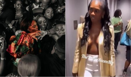 Tiwa Savage's uncomfortable appearance without bra sparks reactions