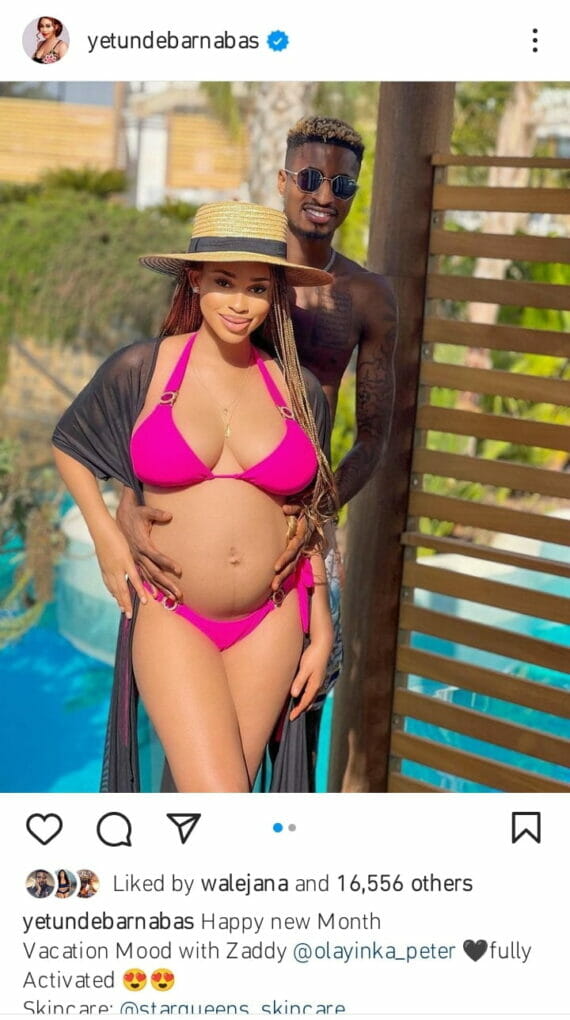 Yetunde Barnabas is pregnant
