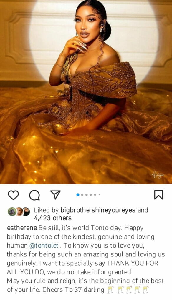 Esther Ene celebrates Tonto Dikeh