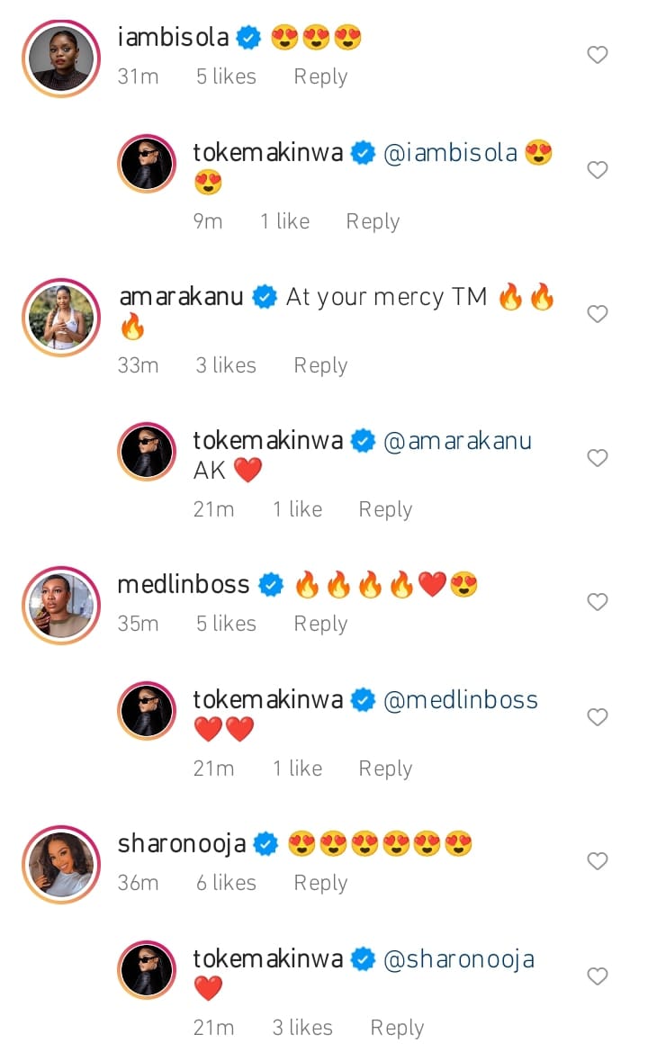 Celebrities react to Toke Makinwa hourglass body