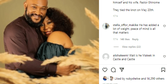 Blossom Chukwujekwu's new photo with wife sparks reactions