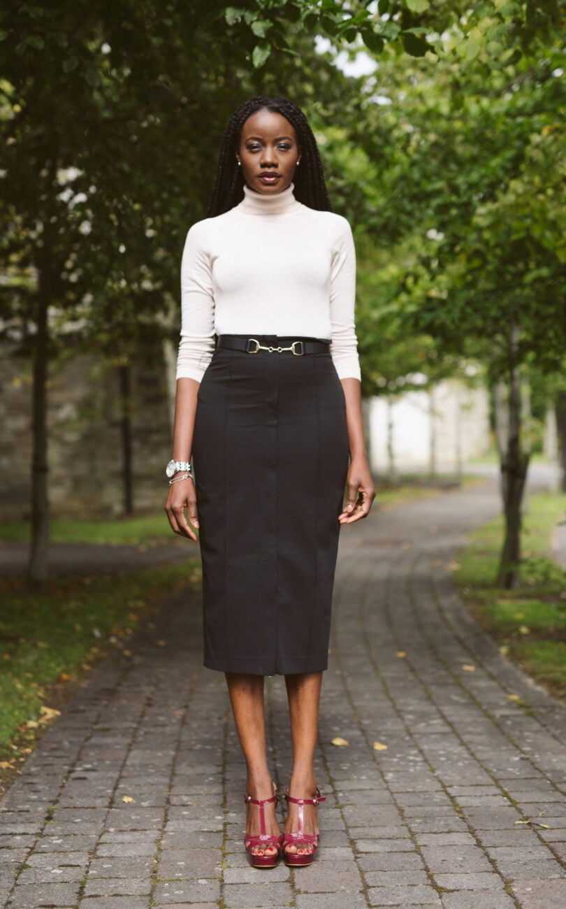 Plaid Petite Size Bias Cut Plaid Skirt | Karen Kane