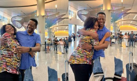 Sam Adeyemi's wife reunites with him after relocating abroad