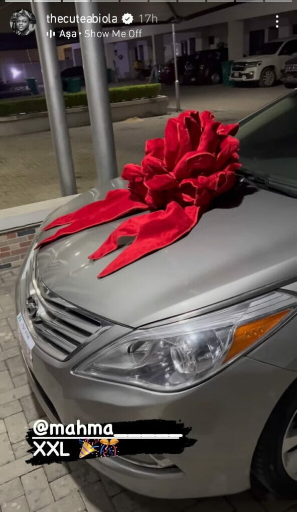Cute Abiola gifts his wife a car