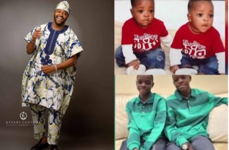 Femi Adebayo celebrates his twin sons