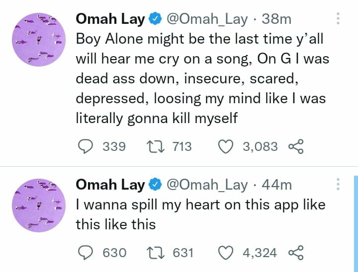 Omah Lay confession