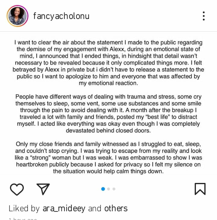 Fancy Acholonu tenders apology to Alex Ekubo
