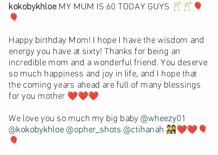 Khloe Abiri celebrates mother at 60