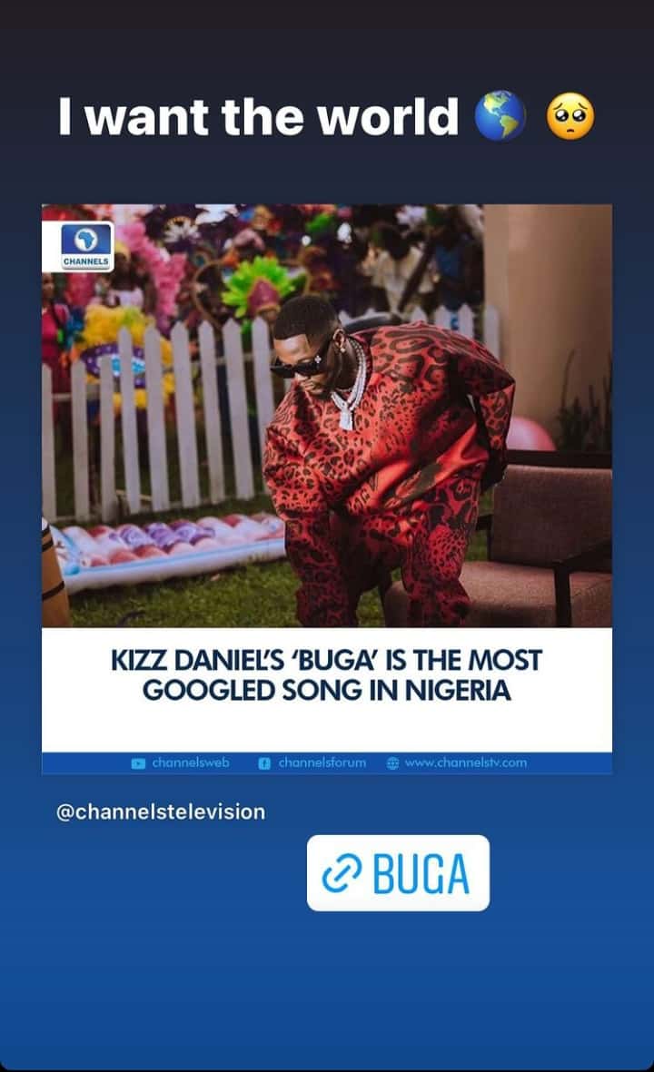 Buga becomes the most googled song