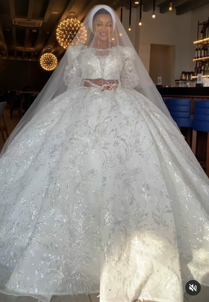 Mercy Aigbe's wedding dress