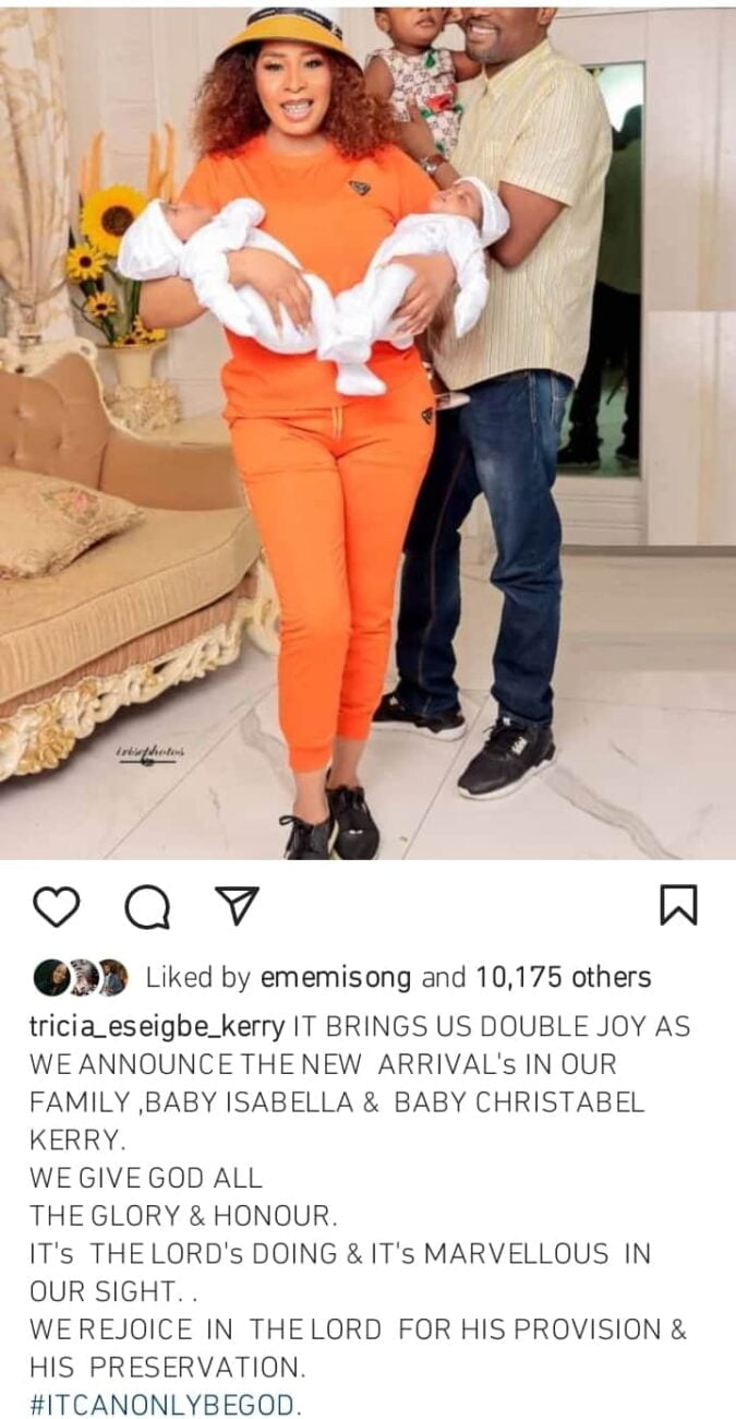 Tricia Kerry welcomes twins