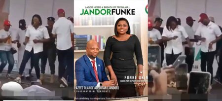 Funke Akindele and Jandor show off dancing skills