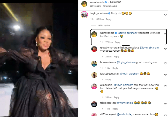 Toyin Abraham tackles Wumi Toriola's 40th birthday count down