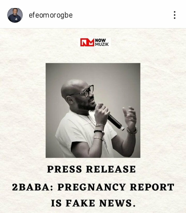 2face Idibia denies pregnancy rumours