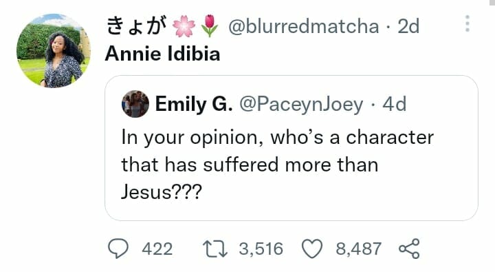 Twitter User compares Annie Idibia to Jesus