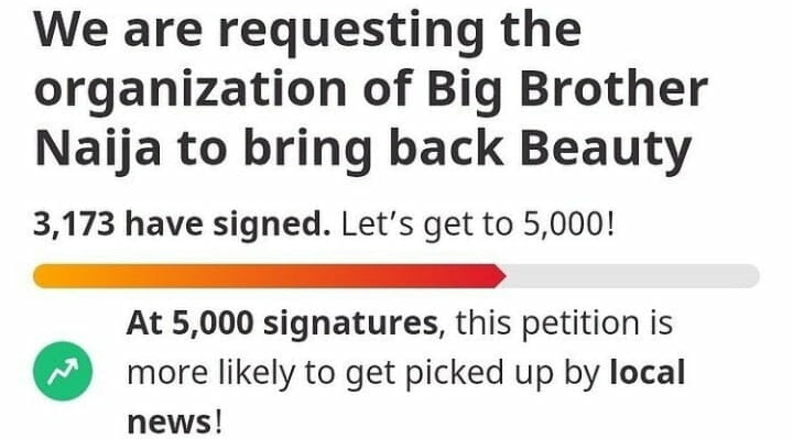 Fans sign petition for Beauty