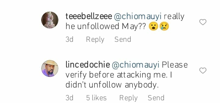 Lince Edochie reacts to reports of mistreating May Edochie
