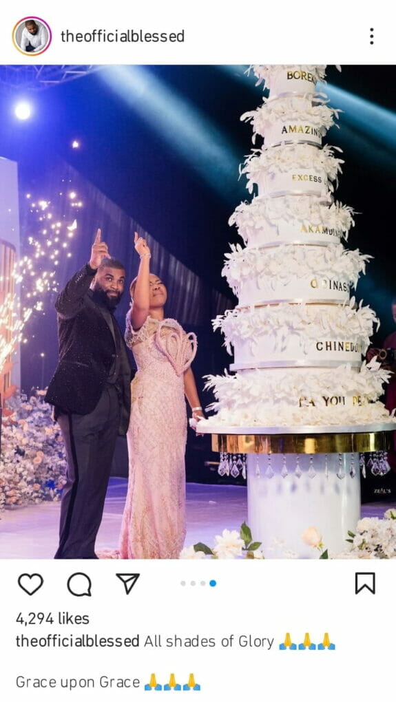 Mercy Chinwo's wedding cake
