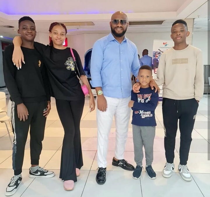 Yul Edochie shows off his kids
