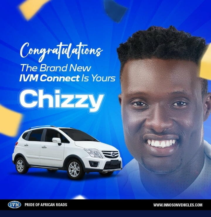 Chizzy wins car
