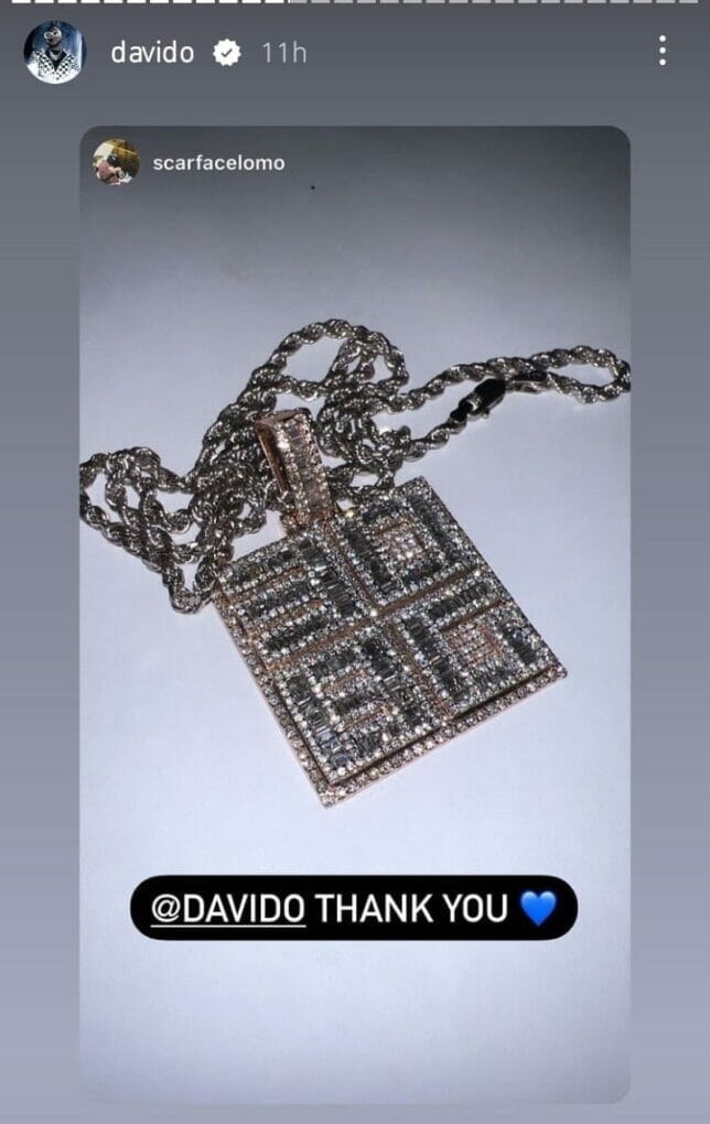 Davido gifts 30BG chain