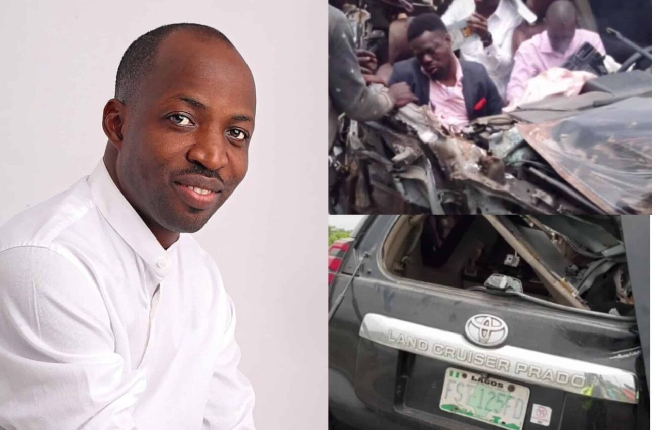 Dunsin Oyekan involves in an accident