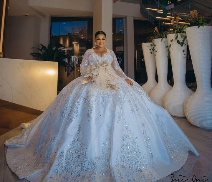Mercy Aigbe stuns in bridal outfits
