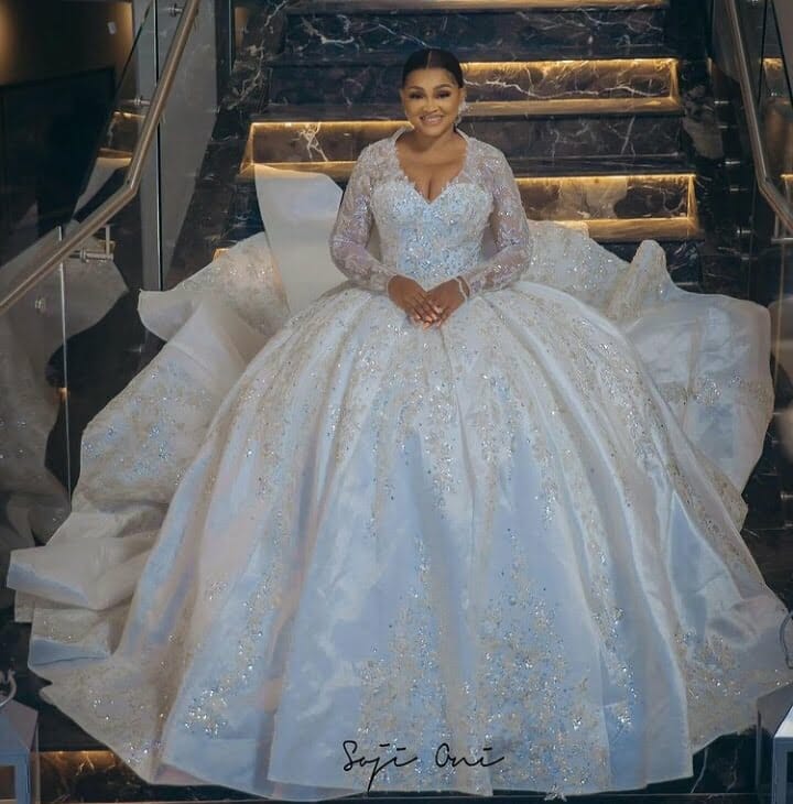 Mercy Aigbe stuns in bridal outfits