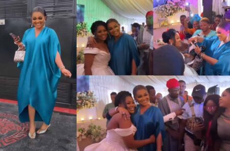 Mercy Aigbe and a bride