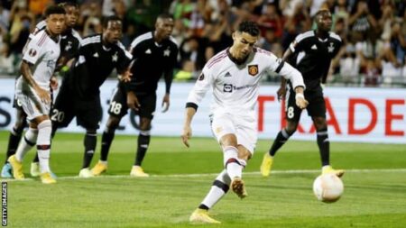 Cristiano Ronaldo scores first Europa goal