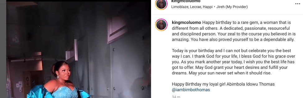 "Bimbo Thomas is different from the others..." MC Oluomo spites Nollywood stars in birthday tribute