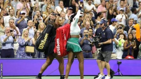 US Open: Serena and Venus Williams knocked out of women's doubles in first round
