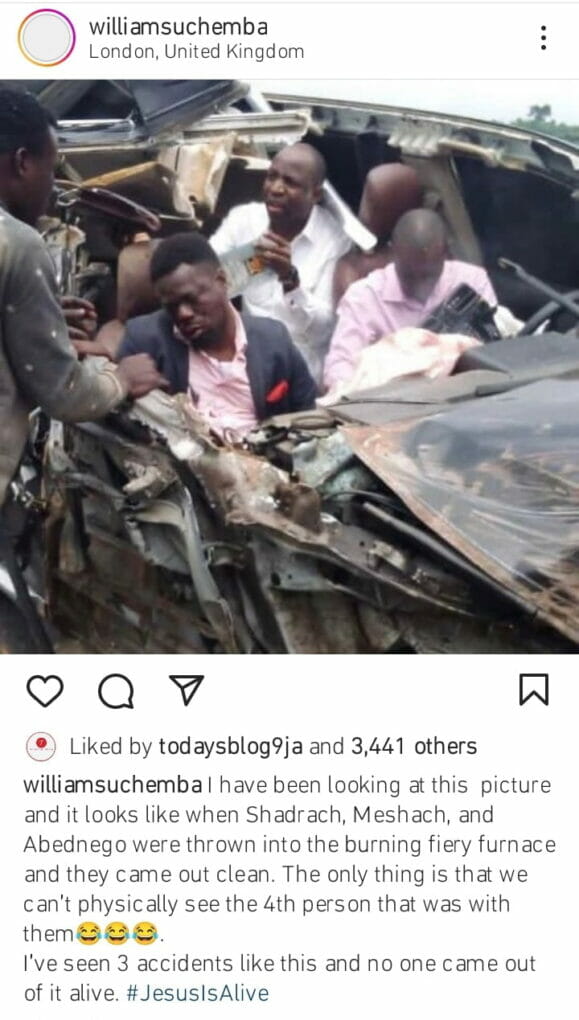 Williams Uchemba reacts to Dunsin Oyekan's accident