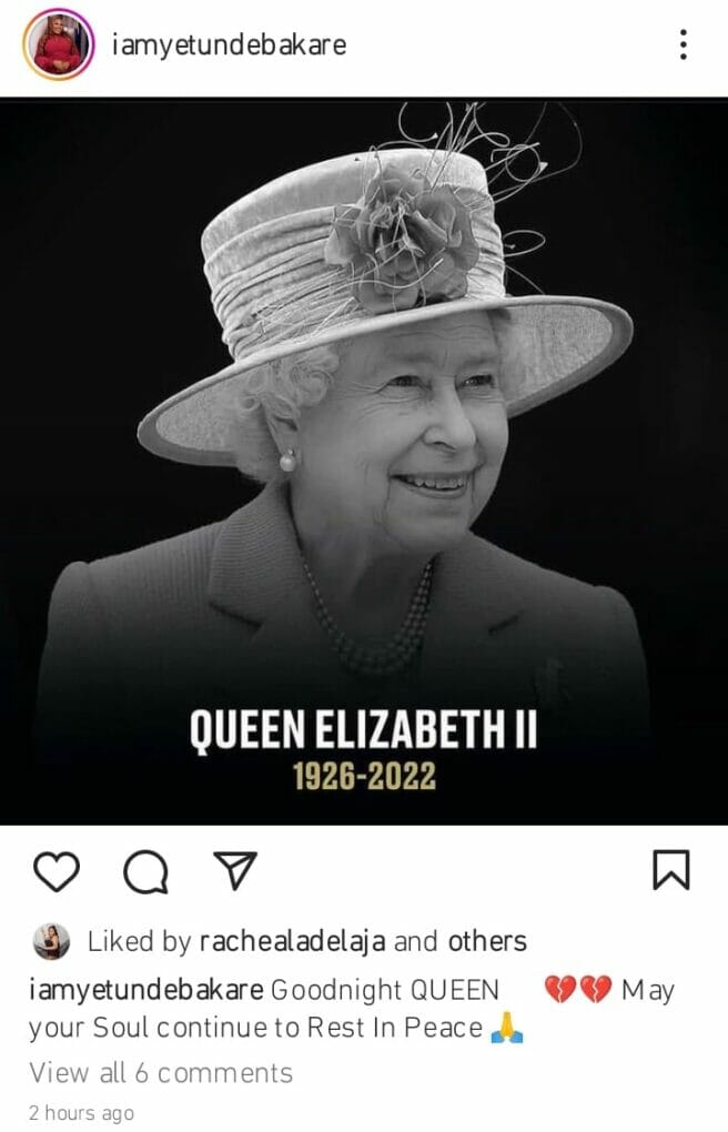 Celebrities mourn Queen Elizabeth
