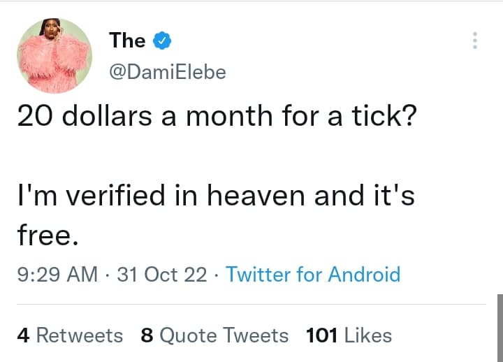 Dami Elebe verification